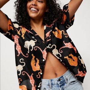 Urban Outfitters Printed Button Down Shirt